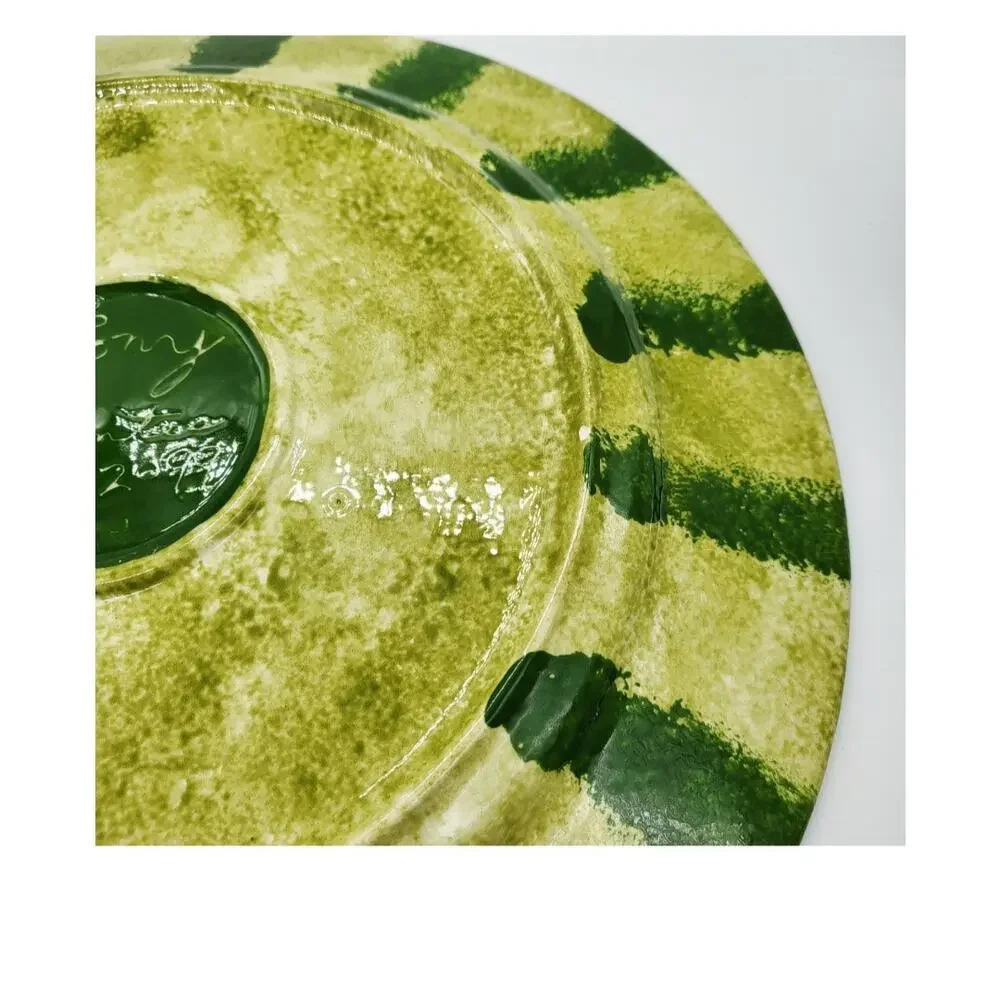 Ceramic Watermelon Plate & Tea Cup Summer Decor Vintage Handmade Bundle LOT Set